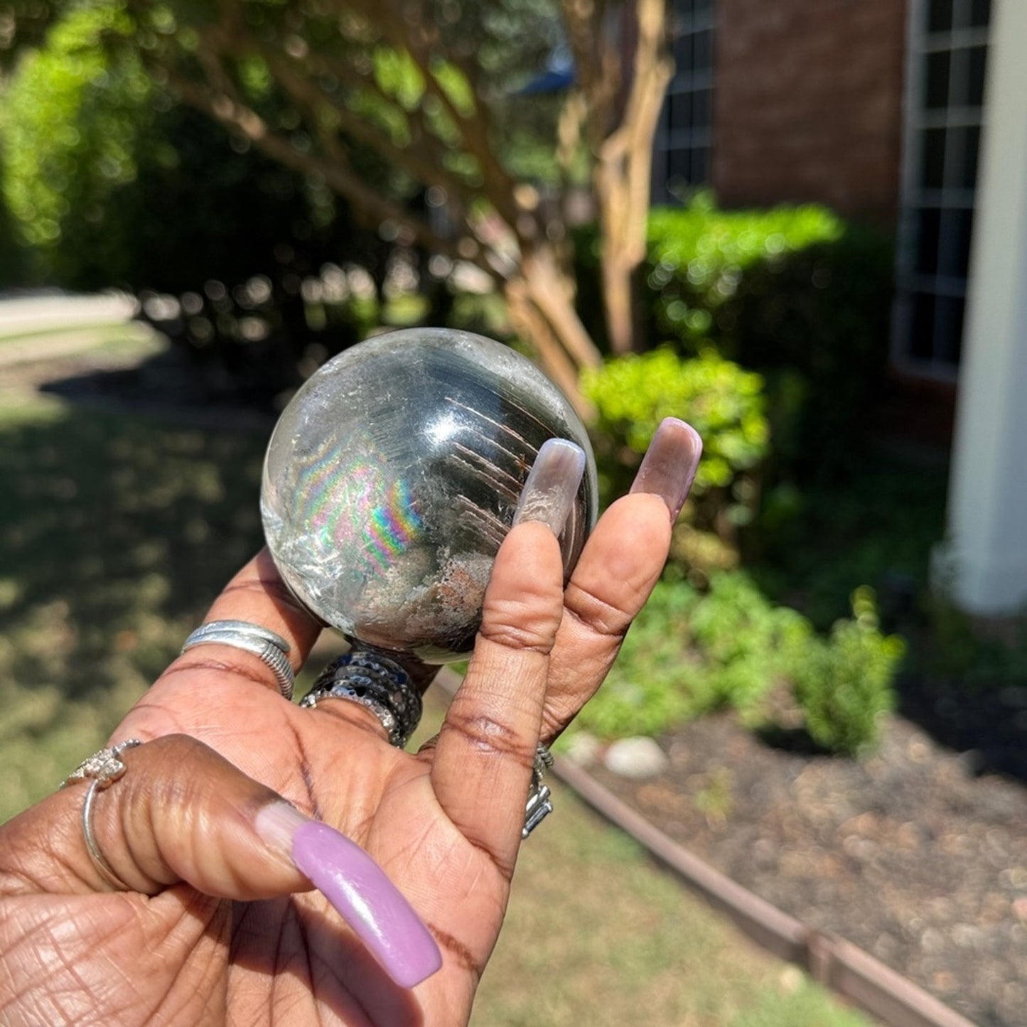Lodolite (Garden or Phantom Quartz) Crystal Sphere 65.6MM
