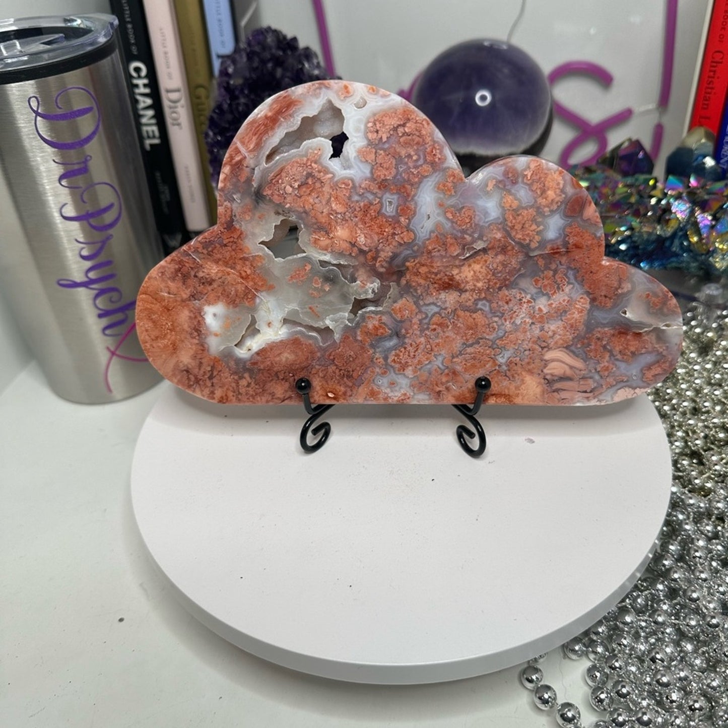 Pink Agate Cloud custom carving Large slab PINKAGATECLOUD-001