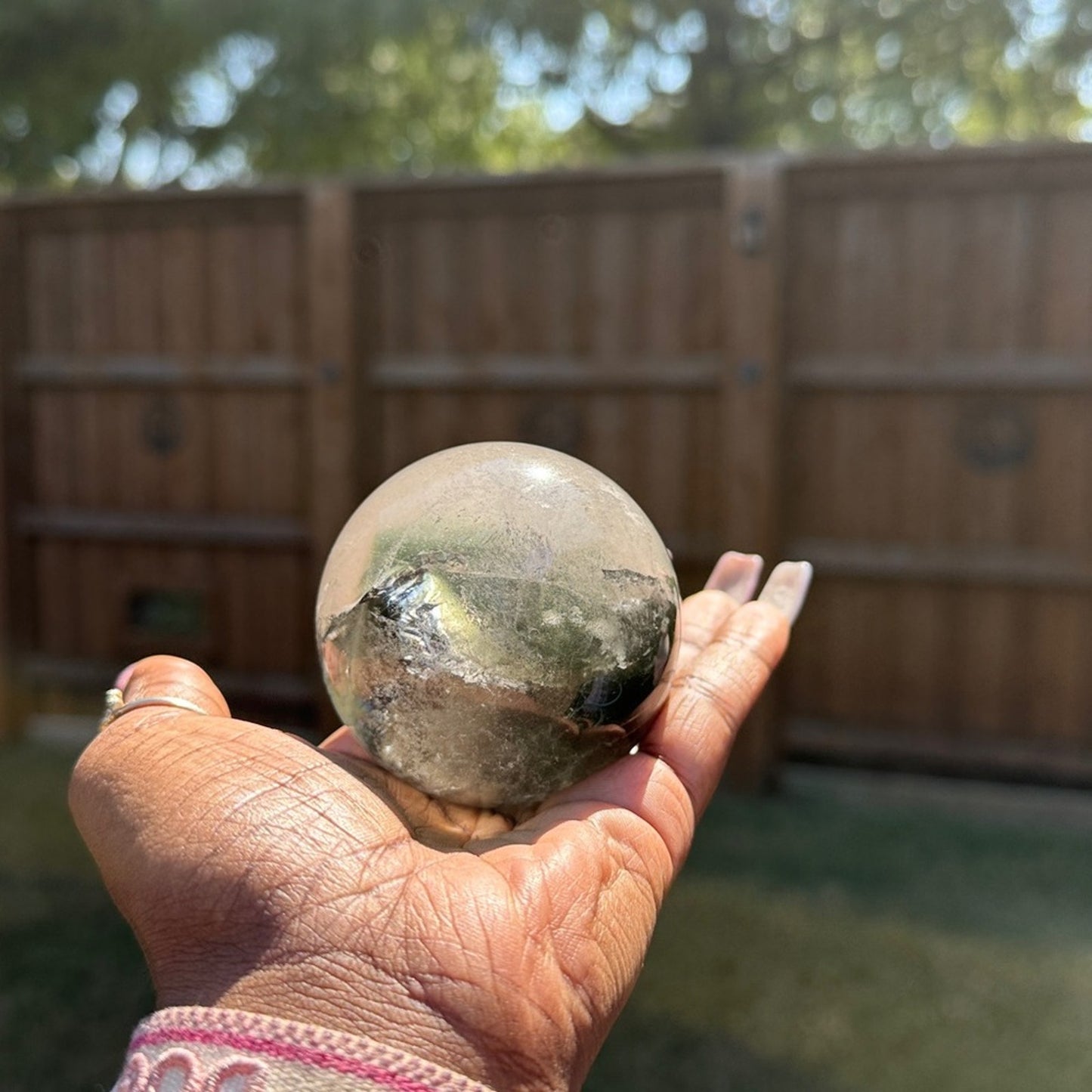 Lodolite (Garden or Phantom Quartz) Crystal Sphere 65.6MM