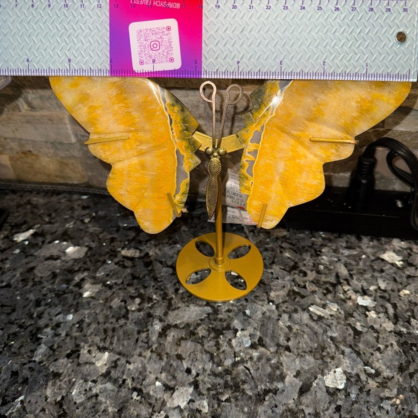 Bumblebee 🐝 Jasper (aka Bumblebee stone) Butterfly with stand 🦋