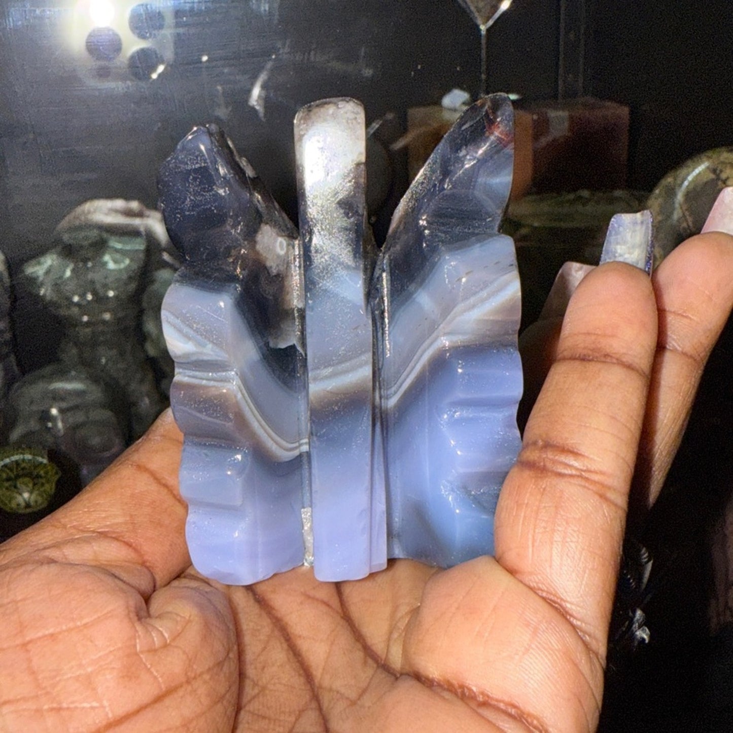 Blue Flower Agate 🐲 Dragon Head