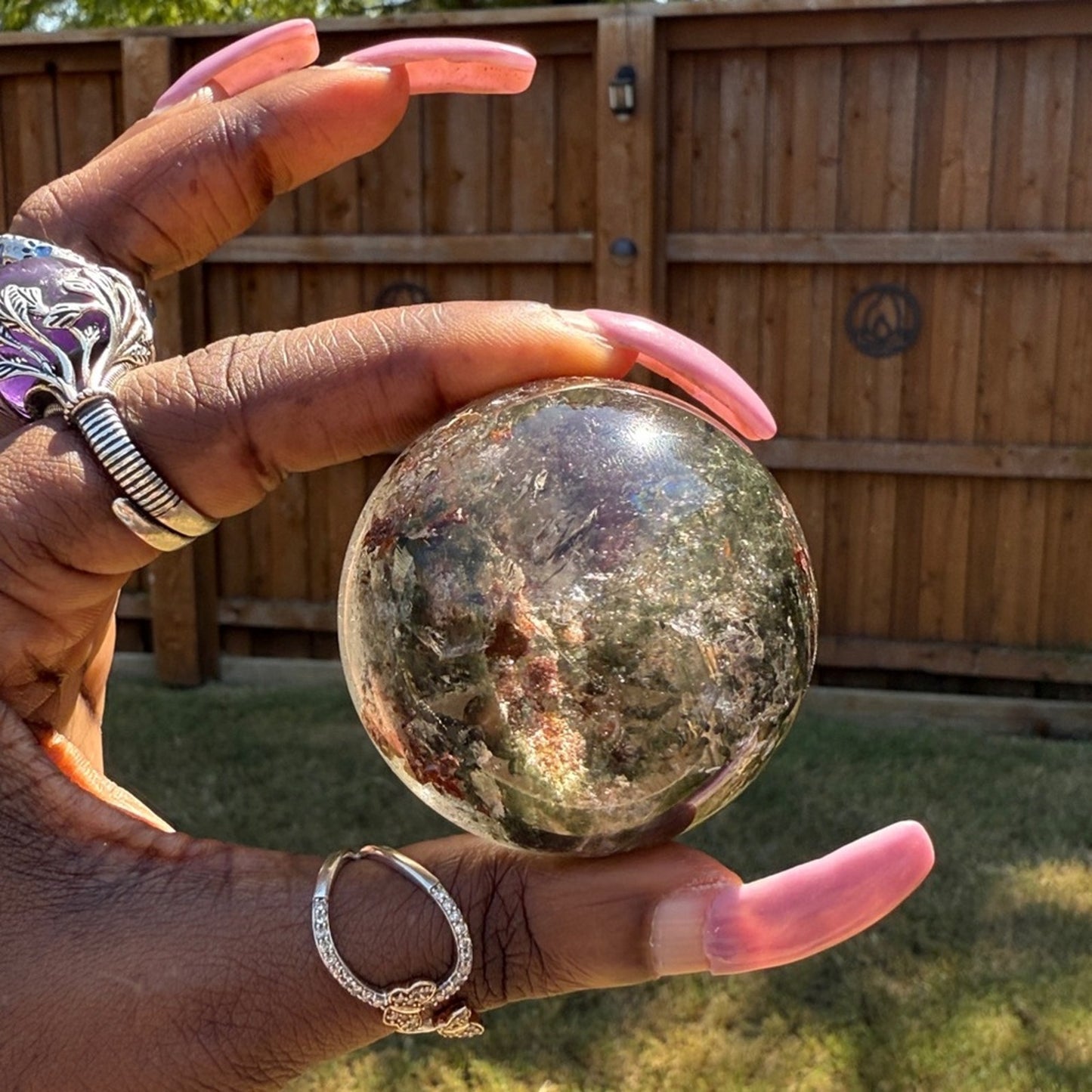 Lodolite (Garden or Phantom Quartz) Crystal Sphere 54.4MM