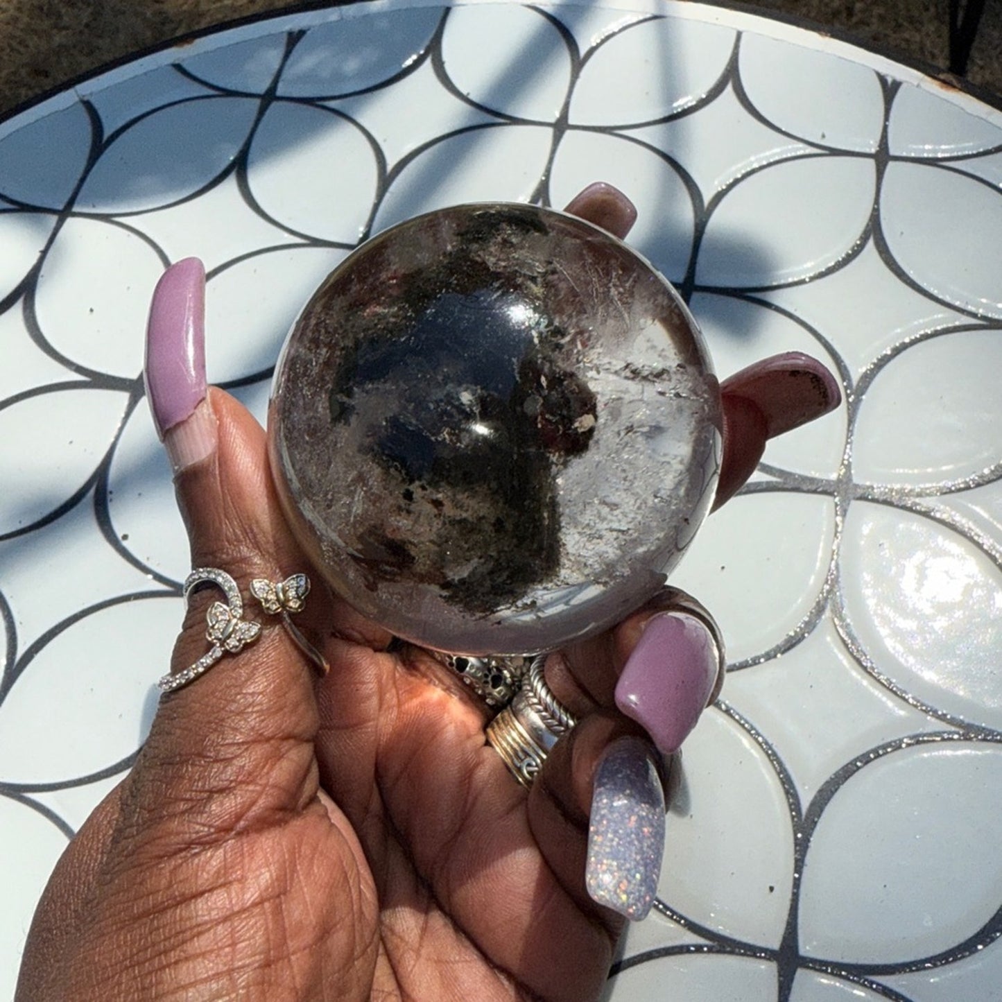 Lodolite (Garden or Phantom Quartz) Crystal Sphere 60.7MM