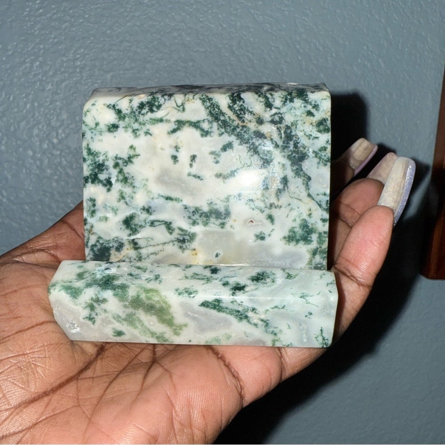 Crystal Phone Stand - Dream Amethyst, Moss Agate, Silver Obsidian-Price for 1