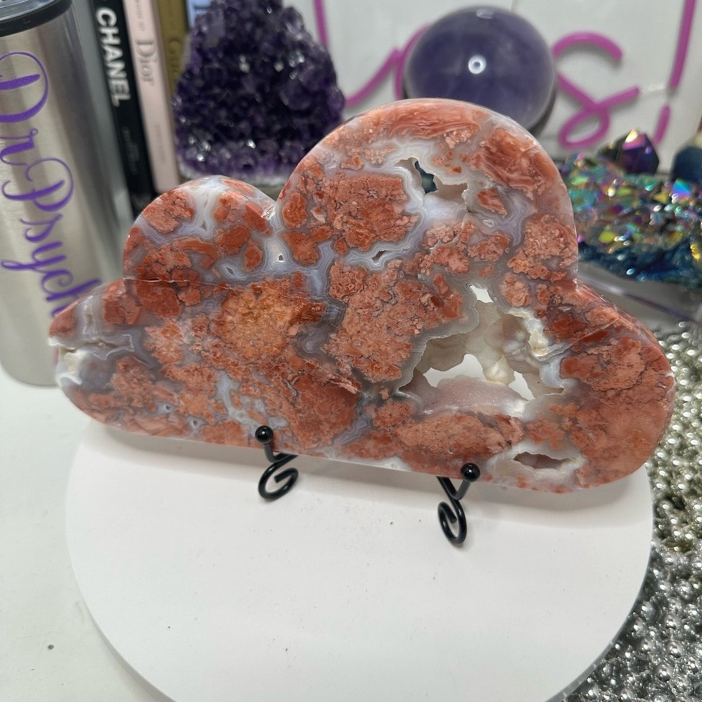 Pink Agate Cloud custom carving Large slab PINKAGATECLOUD-001