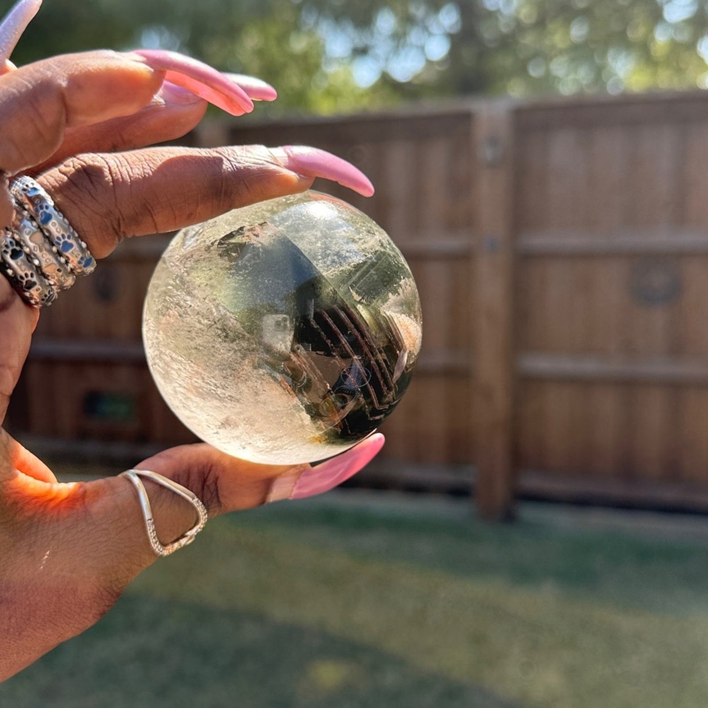 Lodolite (Garden or Phantom Quartz) Crystal Sphere 65.6MM