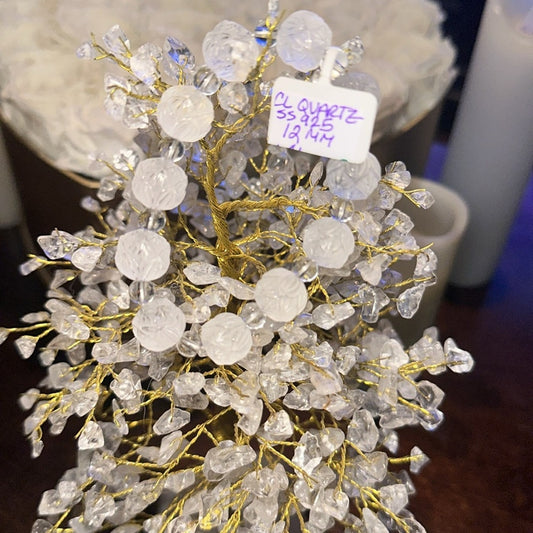 Clear Quartz Lotus Flower Bracelet 12MM Bead