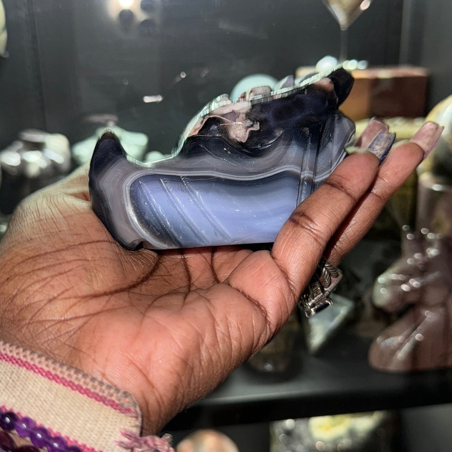 Blue Flower Agate 🐲 Dragon Head