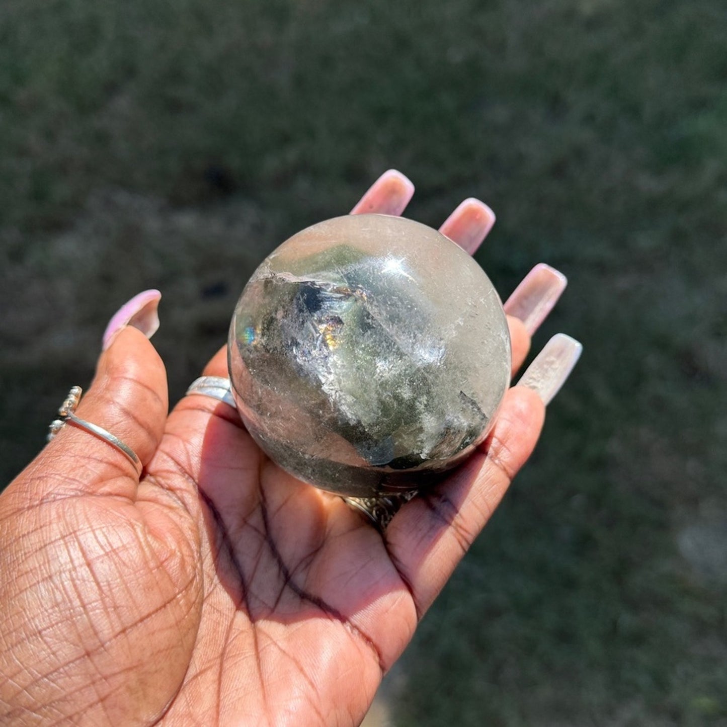Lodolite (Garden or Phantom Quartz) Crystal Sphere 65.6MM