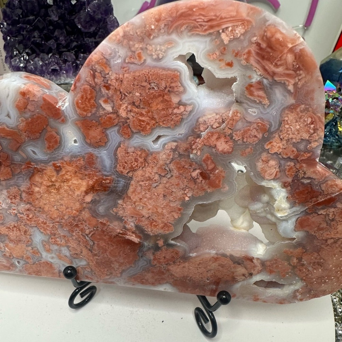 Pink Agate Cloud custom carving Large slab PINKAGATECLOUD-001
